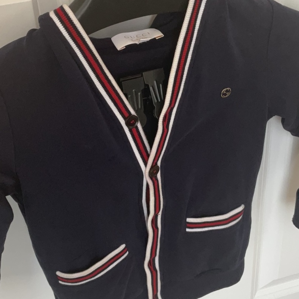 Gucci Navy Sweater with Red and White Accents - Picture 2 of 5